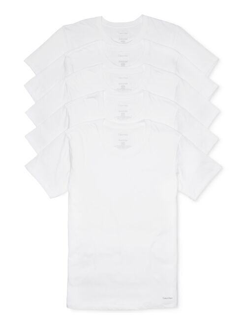 Calvin Klein Men's 5-Pk. Cotton Classics Crew Neck Undershirts, Created for Macy's