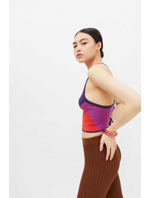 Urban outfitters Hosbjerg Corsa Colorblock Knit Tie-Back Top