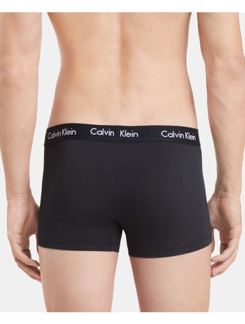 Calvin Klein Men's 3 Pack Solid Elastic Waist Trunks