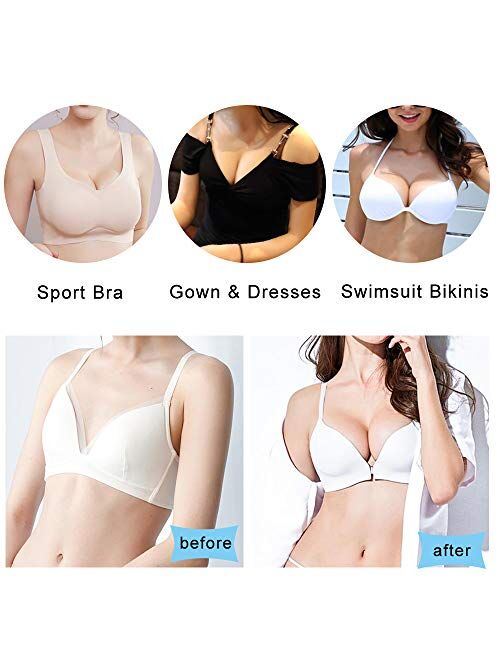 Hicdaw 8 Pairs Bra Pads Inserts Bra Cups Insert Sports Bra Pad Insert Sew in Bra Cups for Women