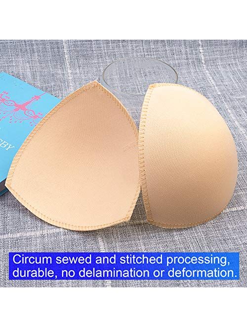 Awpeye Bra Pads Inserts 6 Pairs, Bra Cups Inserts, Removable Breast Enhancers Inserts for Women (Beige)