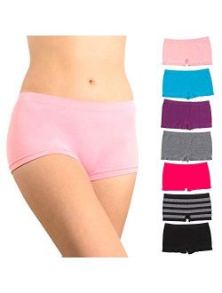 Alyce Intimates Pack of 7 Seamless No Show Womens Boyshort Hipster Panty, Standard & Plus Sizes