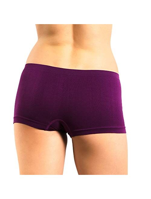 Alyce Intimates Pack of 7 Seamless No Show Womens Boyshort Hipster Panty Standard & Plus Sizes