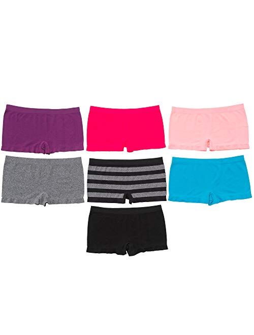 Alyce Intimates Pack of 7 Seamless No Show Womens Boyshort Hipster Panty Standard & Plus Sizes