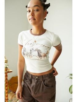 UO White Arizona Horses Ringer Tee