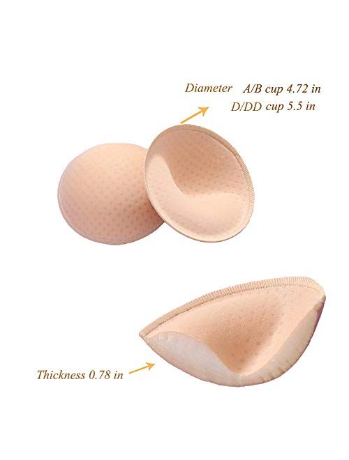 Bra Insert Pads 2 Pairs,ONDY Round Breast Enhancers,Invisible Bra Push Up Pad for Yoga Sports Bra