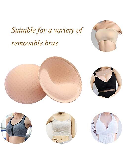Bra Insert Pads 2 Pairs,ONDY Round Breast Enhancers,Invisible Bra Push Up Pad for Yoga Sports Bra