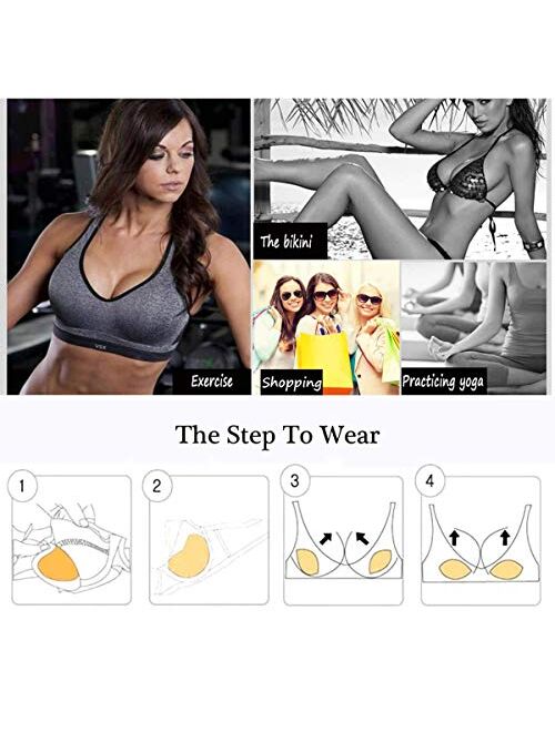 LISM Bra Pads Inserts Push up Swimsuit Inserts Breast Enhancers Removable A Cup Beige