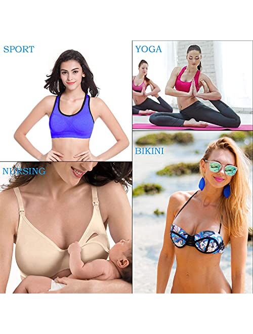 LISM Bra Pads Inserts Push up Swimsuit Inserts Breast Enhancers Removable A Cup Beige