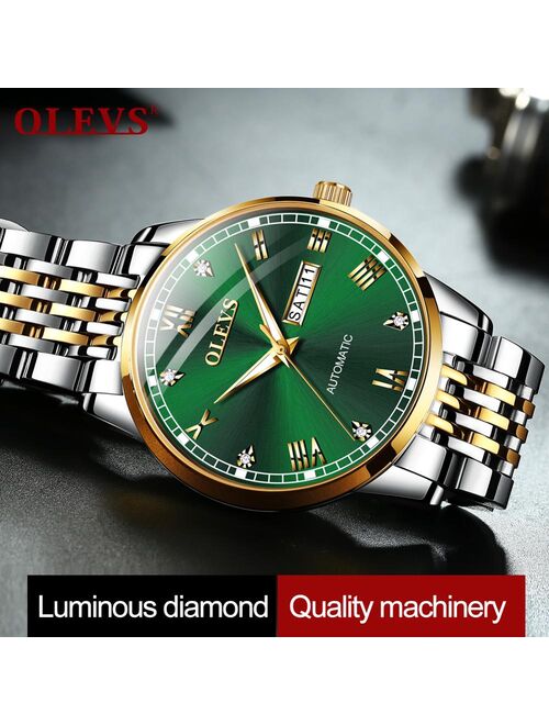OLEVS Men Mechanical Watch Luxury Automatic Watch Sport Stainless Steel Waterproof Watch MenTop Brand  relogio masculino 6602