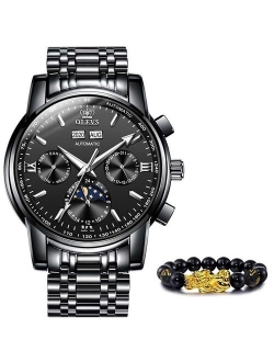 Men Mechanical Watch Luxury Automatic Moonphase Stainless Steel Waterproof Business Sport Wristwatch Men relogio masculino