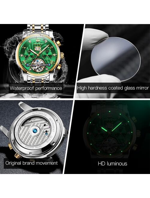 Automatic Men's Watches Top brand luxury men watch Green mechanical wristwatch men waterproof reloj hombre 9910