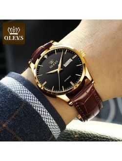 New Men's Watches Classic Mechanical Leather Watch Men Luxury Men Automatic Watches Business Waterproof Clock Man 6629
