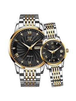 Couple Watch OELVS Brand Luxury Automatic Mechanical Watch Stainless Steel Waterproof Clock relogio masculino couple gift 6630