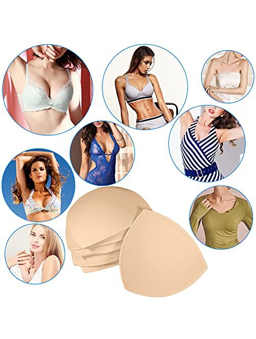 URSMART 4 pairs Bra Cups Inserts,Sports Cups Bra Inserts Push up Breathable,Removable for woman