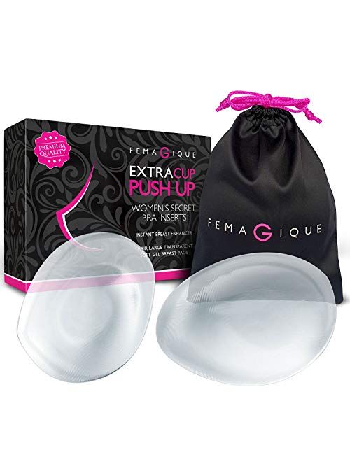Femagique Silicone Gel Bra Inserts Push Up Breast Cups - Cleavage Enhancers pads