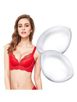 Silicone Breast Inserts - Waterproof Enhancer Clear Gel Push Up Bra Inserts for Swimsuits & Bikini