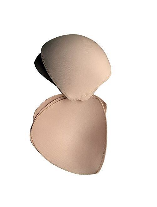 6 Pairs Large Bra Pad Insert for Sport Bra and Bikini Tops 5.9x6.69 Inch (Beige) Best for D/DD or E Cup