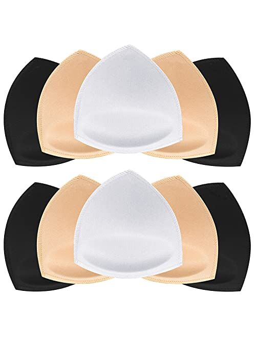 FANMAOUS 5 pairs Women's Triangle Bra Pads Inserts Removable Push Up Sports Bra Cups Replacements For Bikini Top Swimsuit