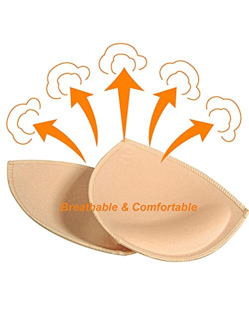 FANMAOUS 5 pairs Women's Triangle Bra Pads Inserts Removable Push Up Sports Bra Cups Replacements For Bikini Top Swimsuit