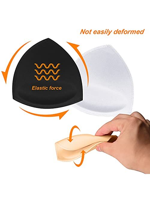 FANMAOUS 5 pairs Women's Triangle Bra Pads Inserts Removable Push Up Sports Bra Cups Replacements For Bikini Top Swimsuit