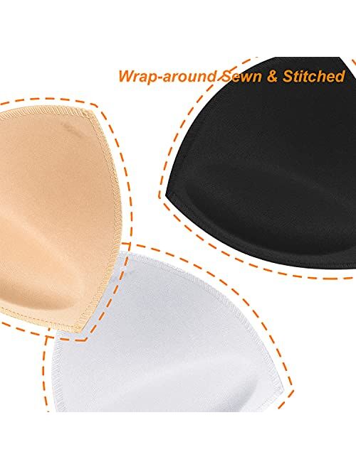 FANMAOUS 5 pairs Women's Triangle Bra Pads Inserts Removable Push Up Sports Bra Cups Replacements For Bikini Top Swimsuit