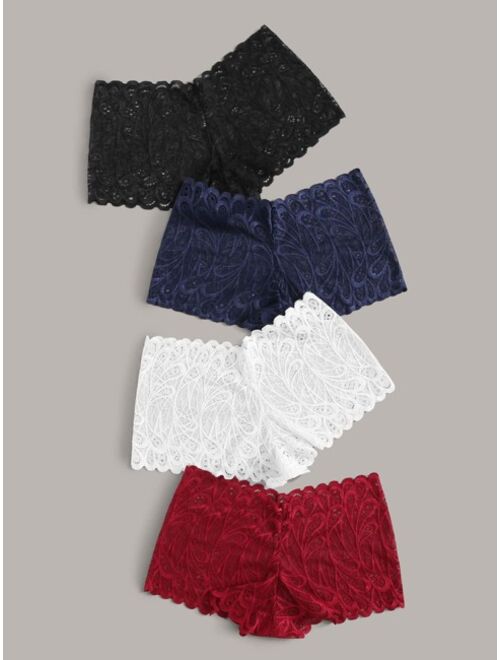 Shein 4pack Floral Lace High Waist Panty Set
