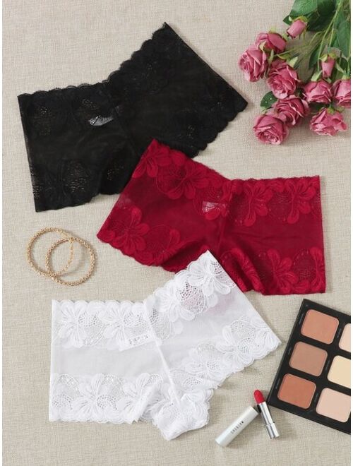Shein 3pack Floral Lace Panty Set