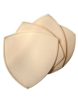DayKit 2 Pairs Removeable Triangle Bra Pads Inserts for Bikinis Tops Sports Bra Swimsuit for A B C Cups Beige