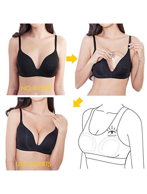 Buy Women Silicone Bra Pads Inserts Breast Enhancer Bust Push up Pads  Cleavage-Enhancing Swimsuit Enhancement M, L, XL online