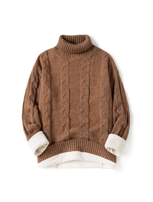 Men's Fashion Clothing Autumn Sweaters Men Mock Neck Knitted Sweater Casual Clothes Solid Color Pullovers Sweater 2021 New