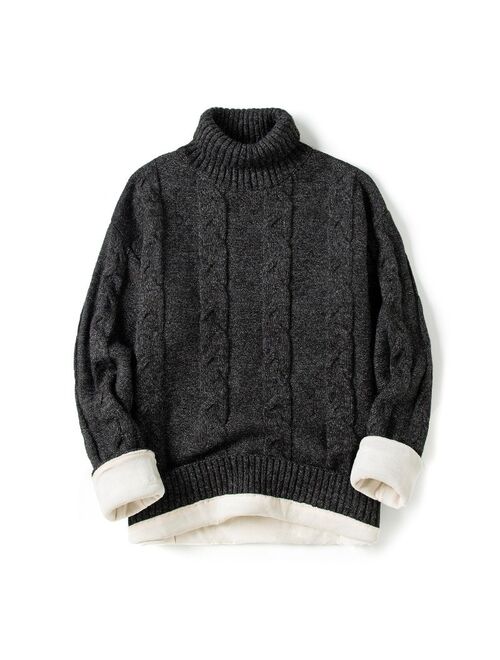 Men's Fashion Clothing Autumn Sweaters Men Mock Neck Knitted Sweater Casual Clothes Solid Color Pullovers Sweater 2021 New