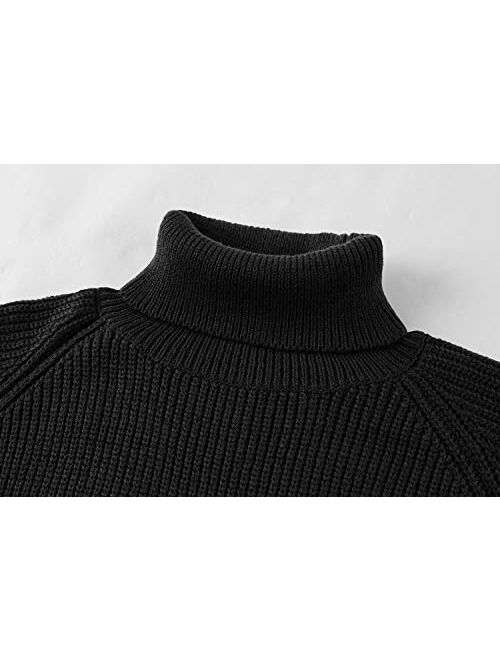 Gafeng Mens Turtleneck Pullover Sweater Slim Fit Light Winter Thermal Workout Plain Base Sweater