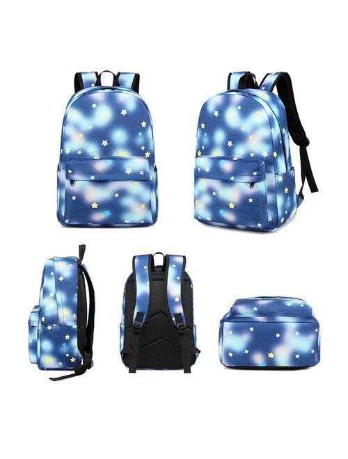 3PCS/Set Starry Sky Backpack for Boys with Lunch Bag Pencil Case Large Capacity Kids School Bags Student Bookbag for Girls Teens