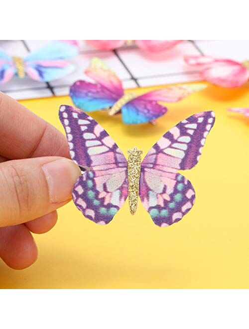 Chuangdi 32 Pieces Butterfly Clips Butterfly Glitter Barrette Hair Clips for Women Girls Hair Accessories