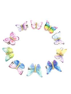 10 Pcs Butterfly Hair Clips Fairy Handmade Glitter Barrette Hair Accessories For Girls Women