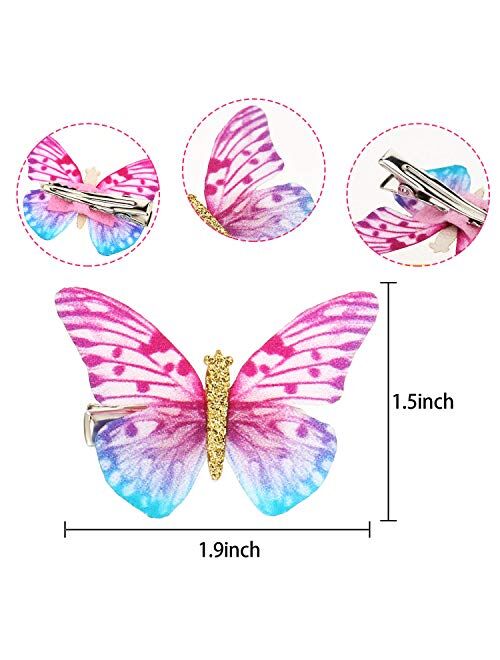 18 Pieces Butterfly Hair Clips Glitter Barrettes Butterfly Snap Hair Clips for Teens Women Hair Accessories (Style Set 1)