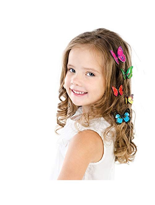 36 Pieces Butterfly Hair Clips Colorful Butterfly Barrettes 3D Valentine's Day Butterfly Hair Clips for Women Party Favors (Blue, Pink, Purple, Yellow, Green, Red)