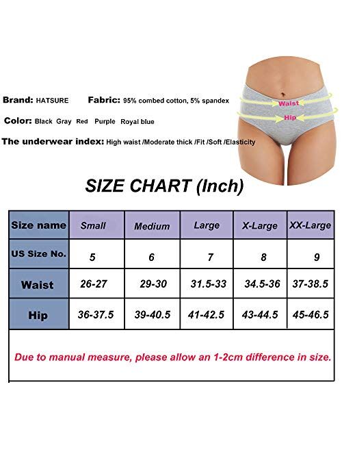 HATSURE Period Underwear for Women Leak Proof Cotton Overnight Menstrual Panties Briefs ( Multipack)