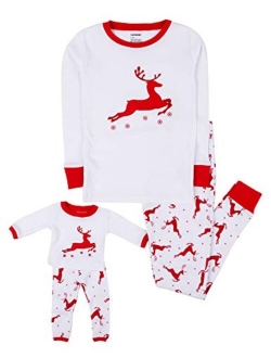 Kids & Toddler Pajamas Matching Doll & Girls Pajamas 100% Cotton Christmas Pjs Set (2-14 Years) Fits American Girl