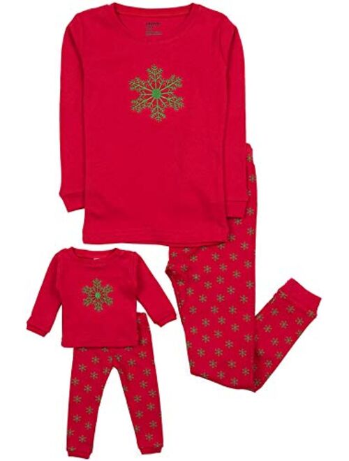Leveret Kids & Toddler Pajamas Matching Doll & Girls Pajamas 100% Cotton Christmas Pjs Set (2-14 Years) Fits American Girl