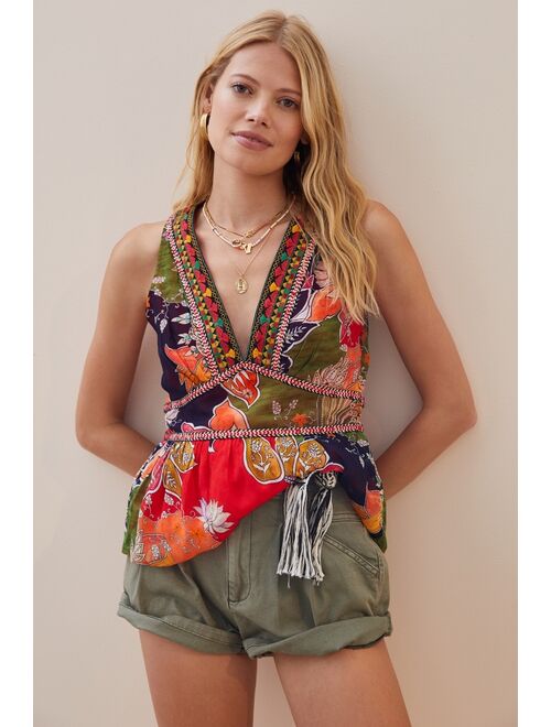 Anthropologie Verb by Pallavi Singhee Floral Embroidered Tank