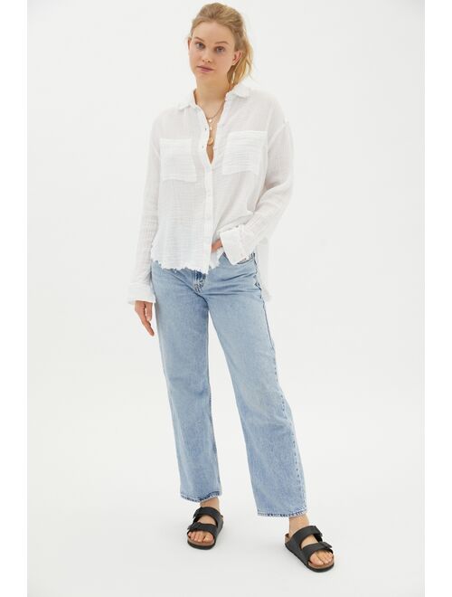Urban outfitters UO Luca Textured Cotton Button-Down Shirt