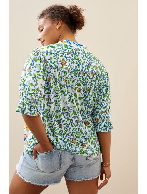Anthropologie Bl-nk Stephanie Embroidered Top