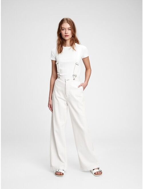 GAP Wide-Leg Suspender Jeans With Washwell™