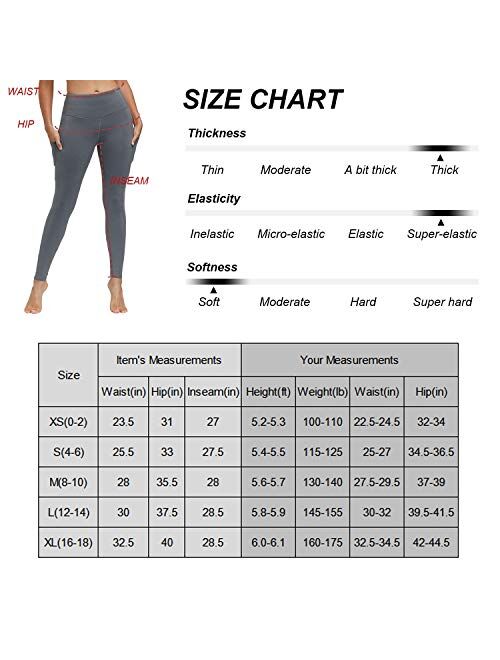 Libin Women's Fleece Lined Leggings Winter Warm High Waisted Thermal Yoga Pant Running Tights with Pockets