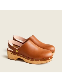 Convertible leather clogs