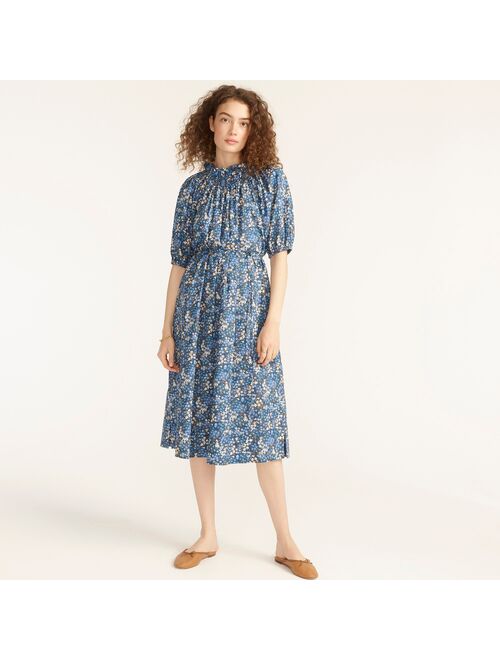 J.Crew Smocked neck puff-sleeve dress in Liberty® Sea Blossoms