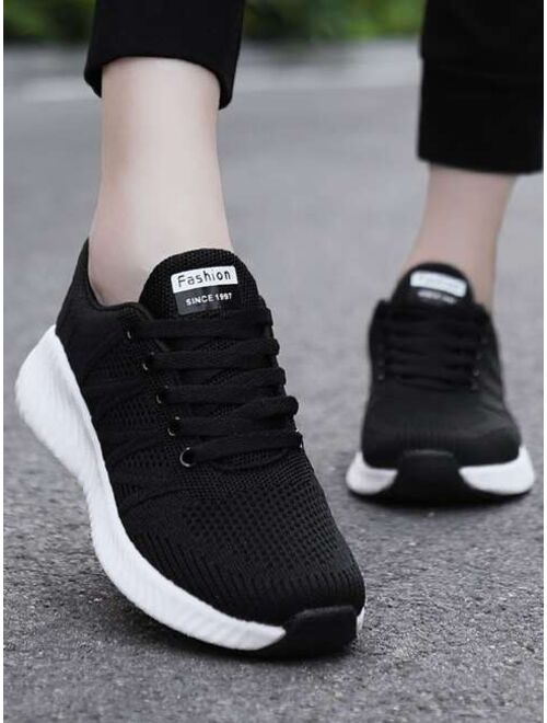 Shein Minimalist Lace Up Front Running Shoes