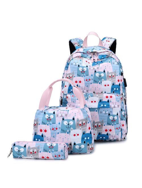 Lightweight School Backpack for Girls 1 2 3 4 5 Grade Students Women Children Kids Backpack School Bag Bookbag Set New
